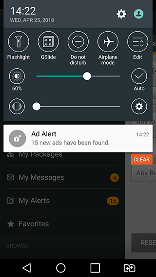 Ad alert push notification in Android